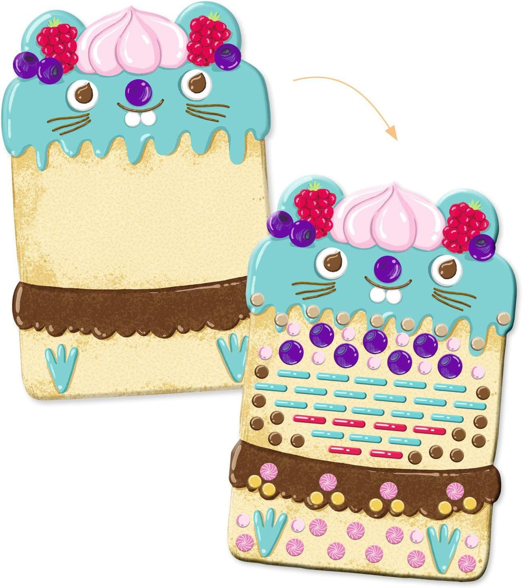 DJECO LPA Cakes & Sweets Collages Kit de mosaico – Crea tu propia chispa con purpurina para el hogar – Divertido y creativo para familiares y amigos, niños y niñas, educativo, kit de manualidades de