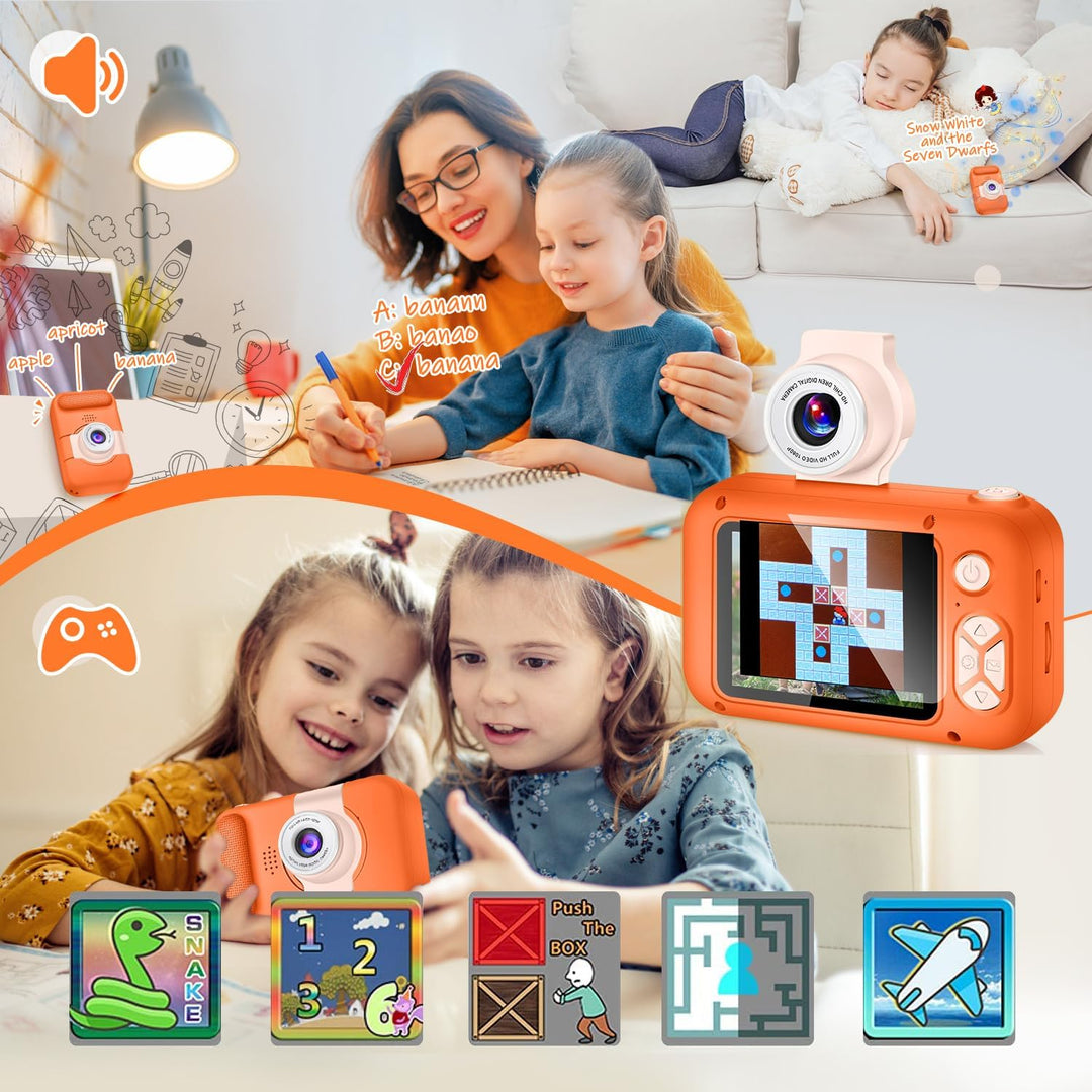 ARNSSIEN Cámara para niños, cámara digital de juguete para niños pe...