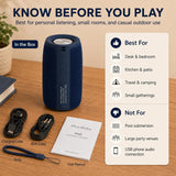 Altavoz Bluetooth Musibaby M68, 12W, IPX5, FM, USB AUX, Azul Oscuro...