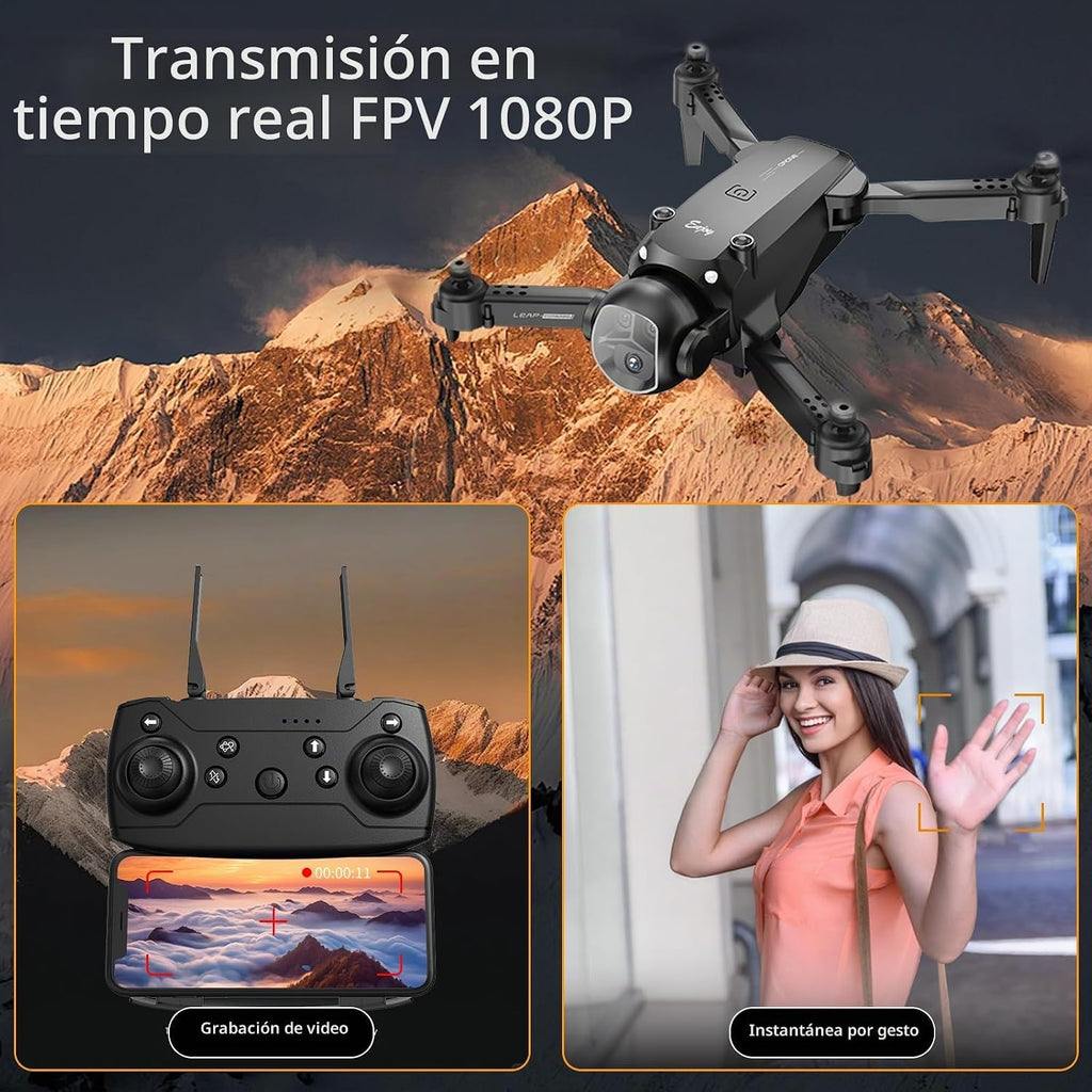 Dron con cámara para adultos principiantes, FPV plegable RC Quadcopter juguetes, helicóptero, cámara HD 1080P, retención de altitud, despegue/aterrizaje con una tecla, giros 3D, waypoints fly, modo sin cabeza
