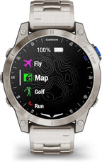 Garmin D2™ Mach 1, reloj inteligente aviador con pantalla táctil con mapa móvil GPS, tiempo de aviación, características de salud y bienestar y más, pulsera de titanio ventilada