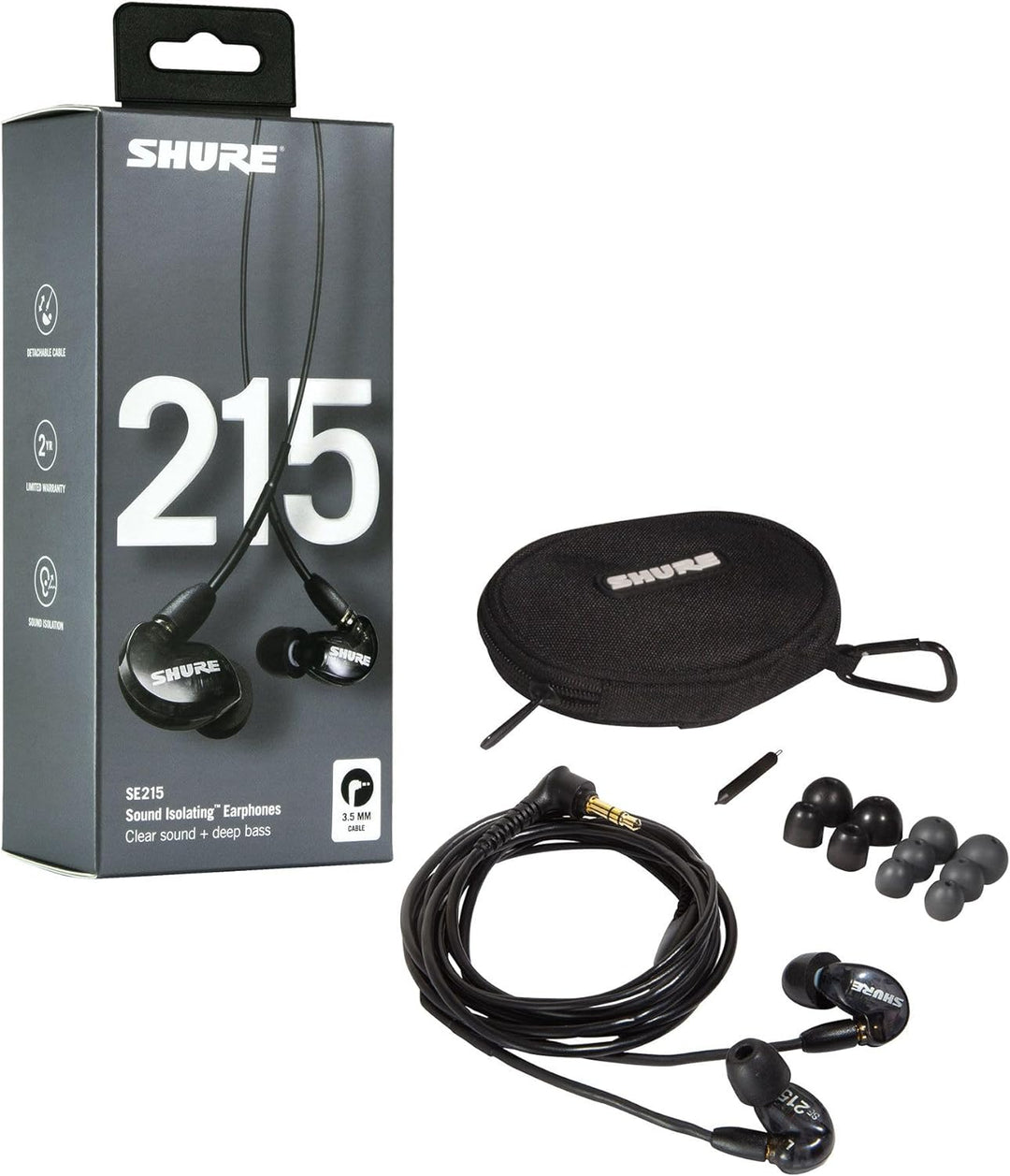 Monitor SHURE SE215 Live Sound, Negro