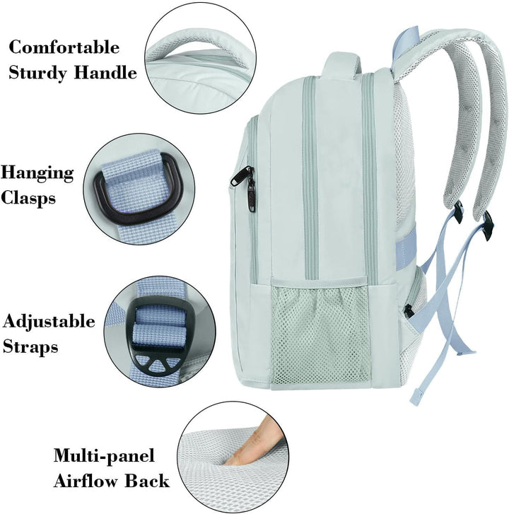 MATEIN Mochila de viaje para laptop, mochila escolar ligera antirro...