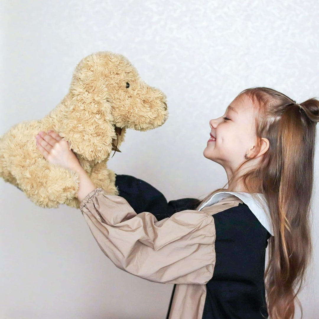 WEIGEDU - Cachorro caniche Goldendoodle de peluche, dorado, 11.8 pu...