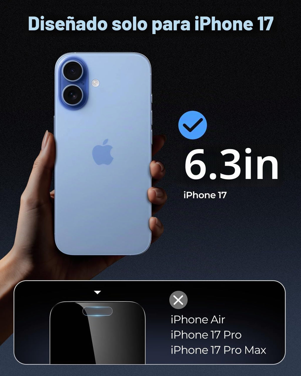 UNBREAKcable Protector de pantalla de privacidad para iPhone 17, caja