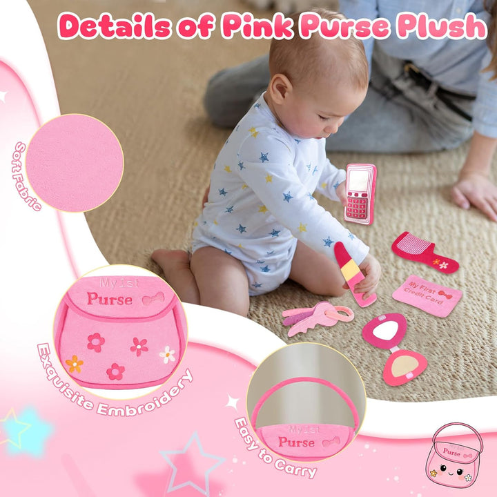 GERBIT My First - Juego de bolso rosa de peluche, con 6 piezas de p...