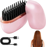 Plancha de pelo mini, cepillo alisador de pelo recargable portátil,...