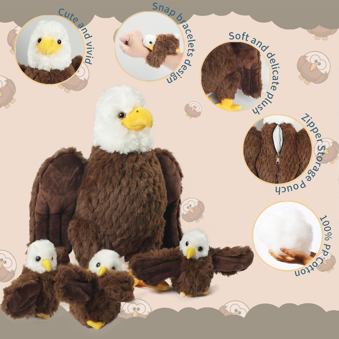 XYHQYB 4 piezas de animales de peluche de águila calva, 14 pulgadas...
