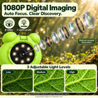 Microscopio para Niños de 2'' con Autoenfoque, 4K con Doble Lente, Microscópico de Mano para Niños