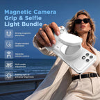 Agarre magnético para cámara y paquete de luz para selfie, control remoto