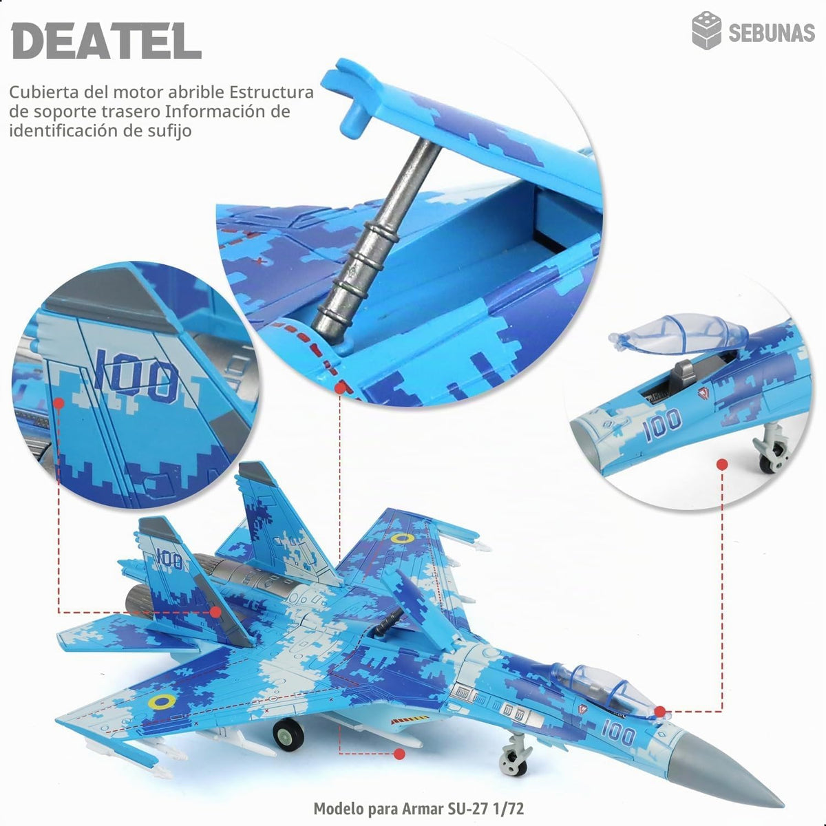 1:72 Escala SU-27 Flanker Fighter Jet Kit de modelo de montaje