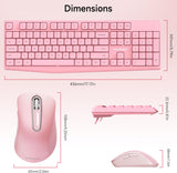 memzuoix Combo de teclado y mouse inalámbricos, juego ergonómico de...