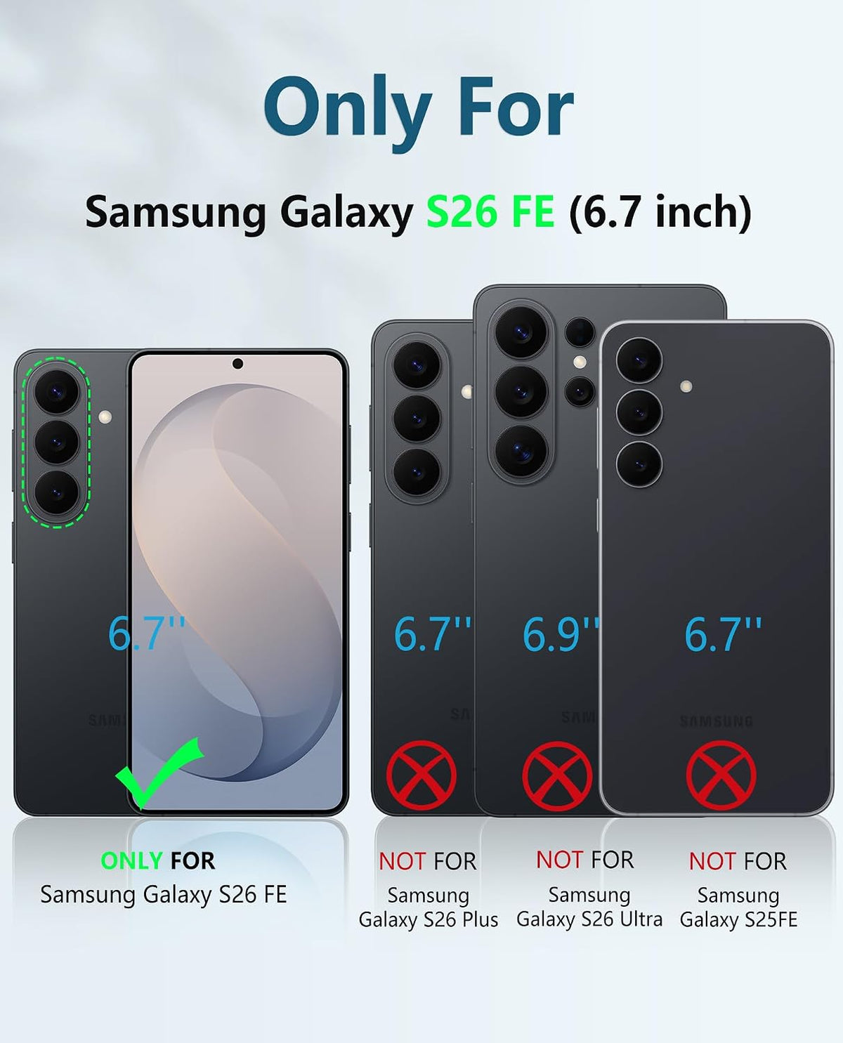 FNTCASE Funda para Samsung Galaxy S26 FE, protector de pantalla incorporado
