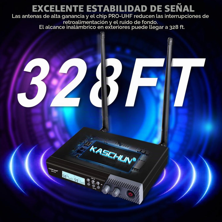 Kaschun Sistema de micrófono inalámbrico, micrófono inalámbrico de...