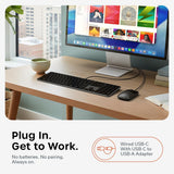 Satechi Combo de teclado y mouse con cable, Slim CLX3 con conectivi...