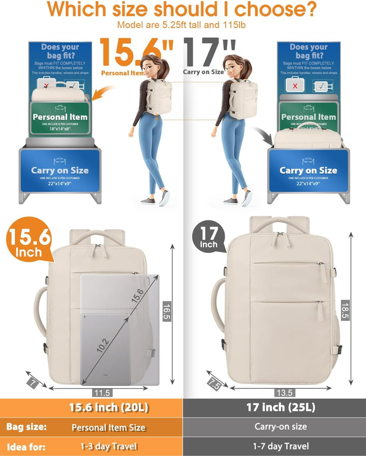 Capolo Mochila de viaje para mujeres y hombres, mochila impermeable...
