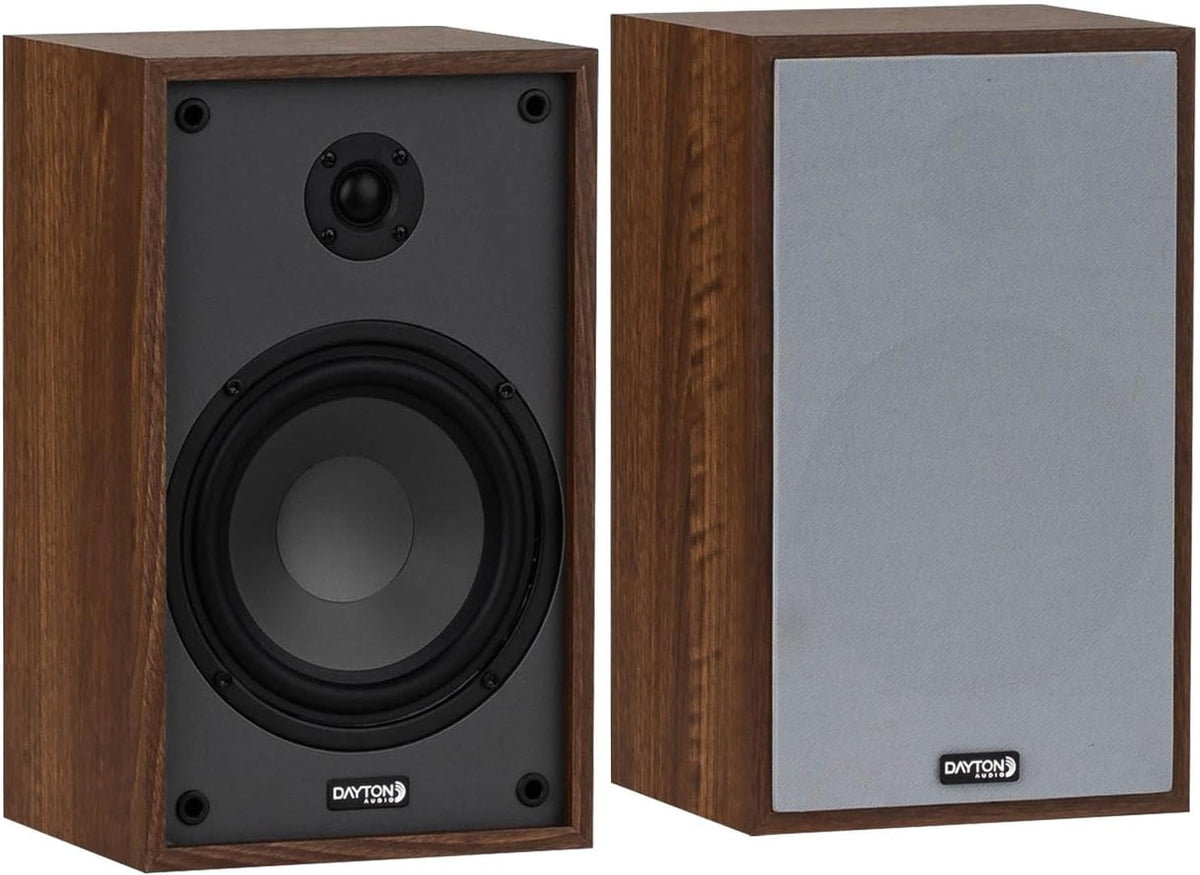 Dayton Audio Altavoces clásicos B65 para estantería, woofer de 6.5 pulgadas y tweeter de 1 pulgada, diseño pasivo de 2 vías, 60 W RMS, para música, TV y sistemas de audio para el hogar, madera