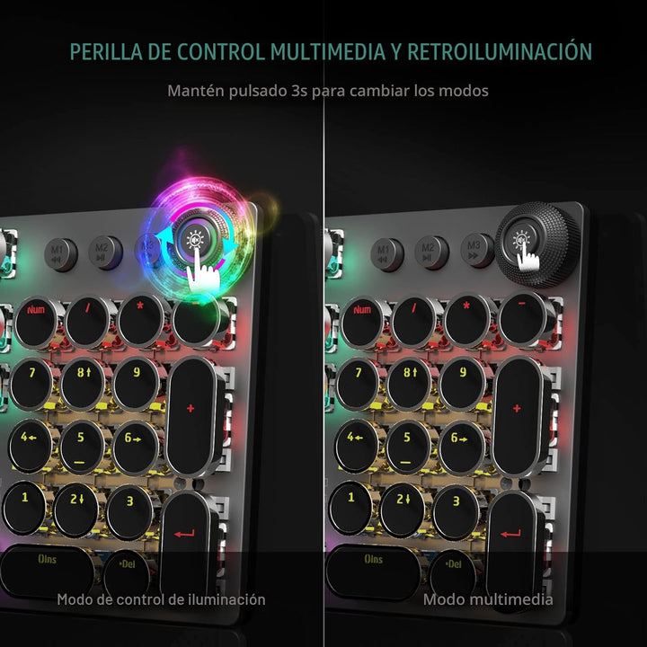 AULA F2088 Teclado mecánico para juegos estilo máquina de escribir,...