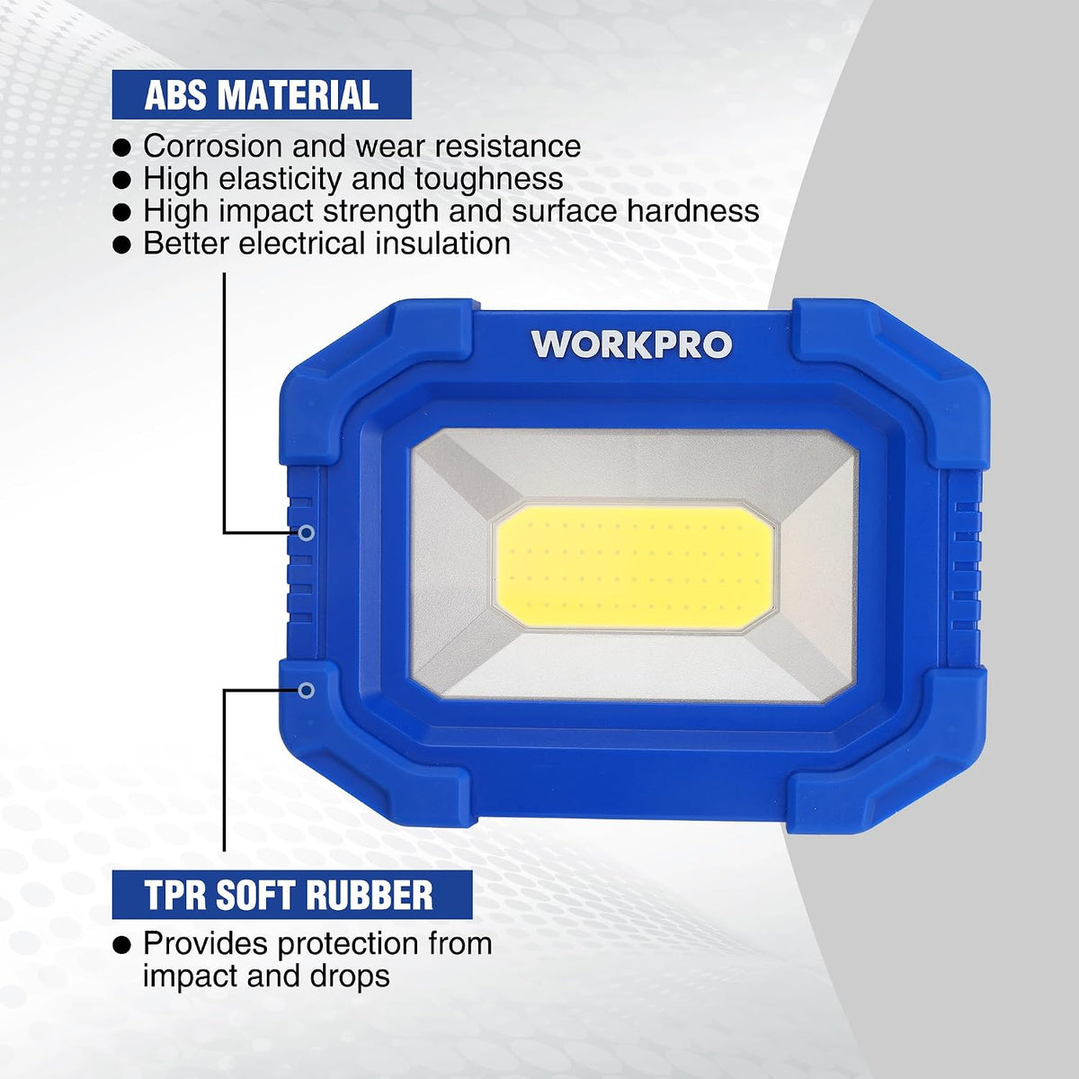 Lámpara WORKPRO Luz de trabajo LED, luces magnéticas recargables del trabajo