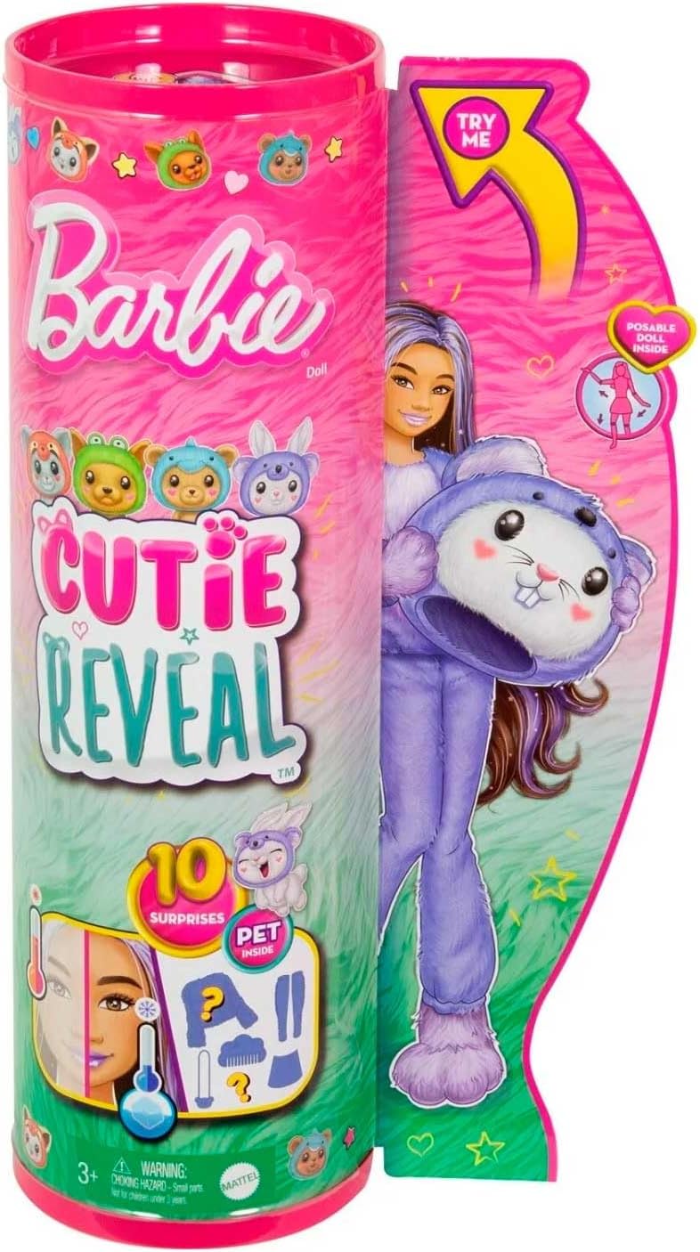 Muñeca Barbie Cutie Reveal y Accesorios con Disfraz de Animal y 10...