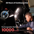 Lámpara OGERY Luz de camping recargable de 10000mAh con soporte 2 m de altura máxima, luz de trabajo inalámbrica con 3 cabezales de lámpara LED, 2200 lúmenes, equipo esencial de camping, linterna de