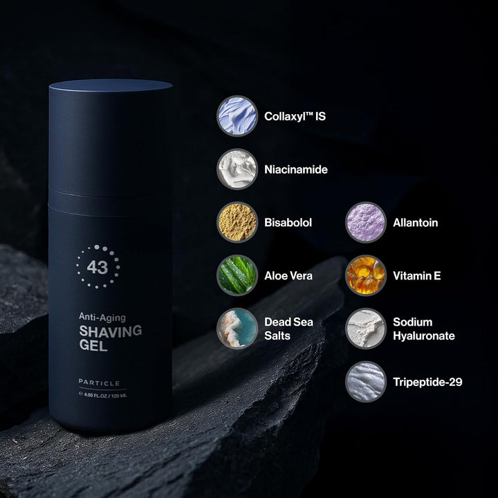 Particle Gel de afeitar antienvejecimiento para hombres, ayuda a re...