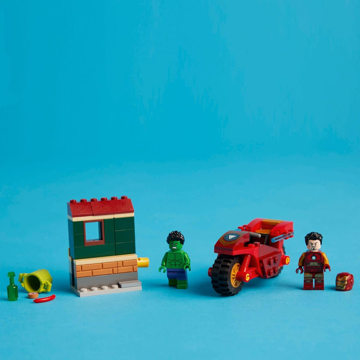 LEGO Marvel Iron Man Bike and The Hulk - Juego de