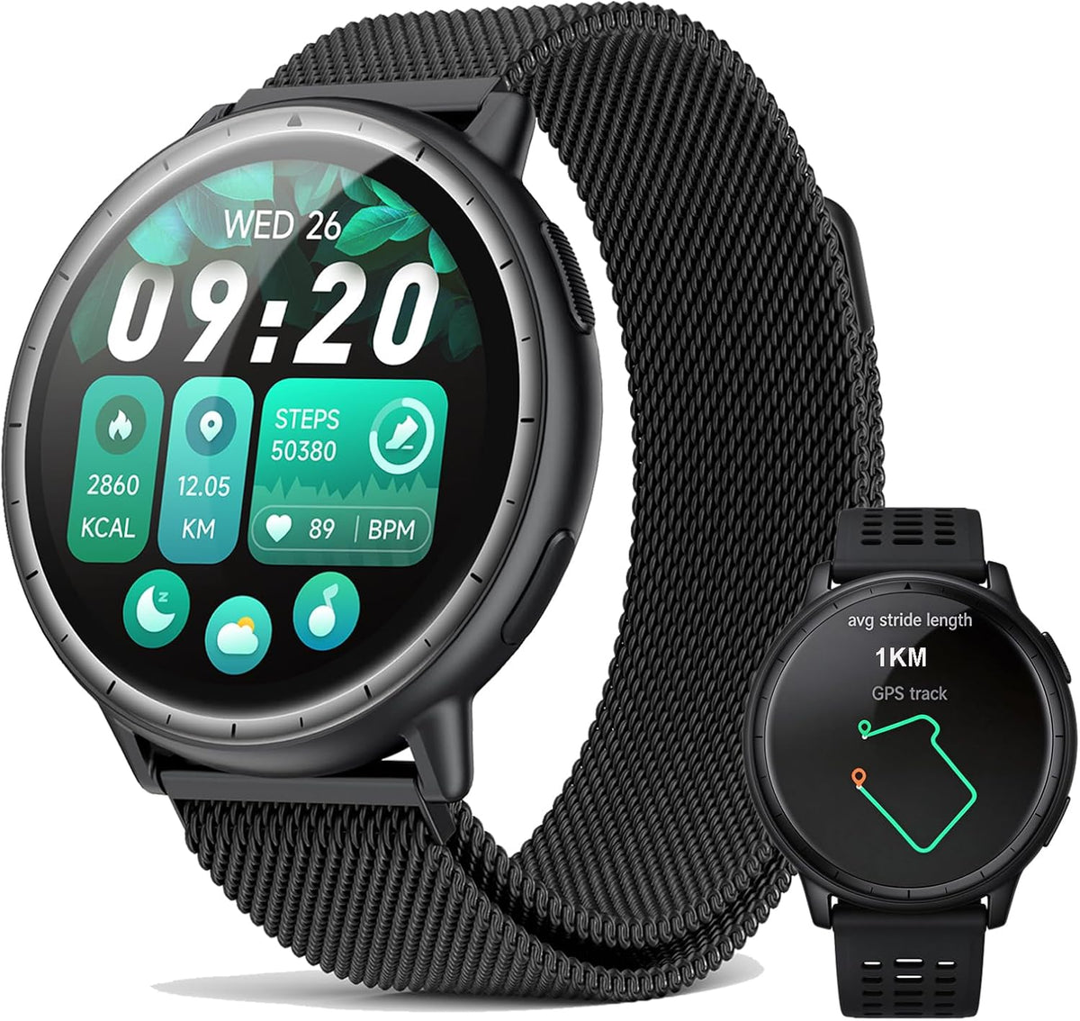 EGQINR GPS Smart Watch para Hombres y Mujeres, 1.32" AMOLED, Seguimiento de Actividad 5ATM