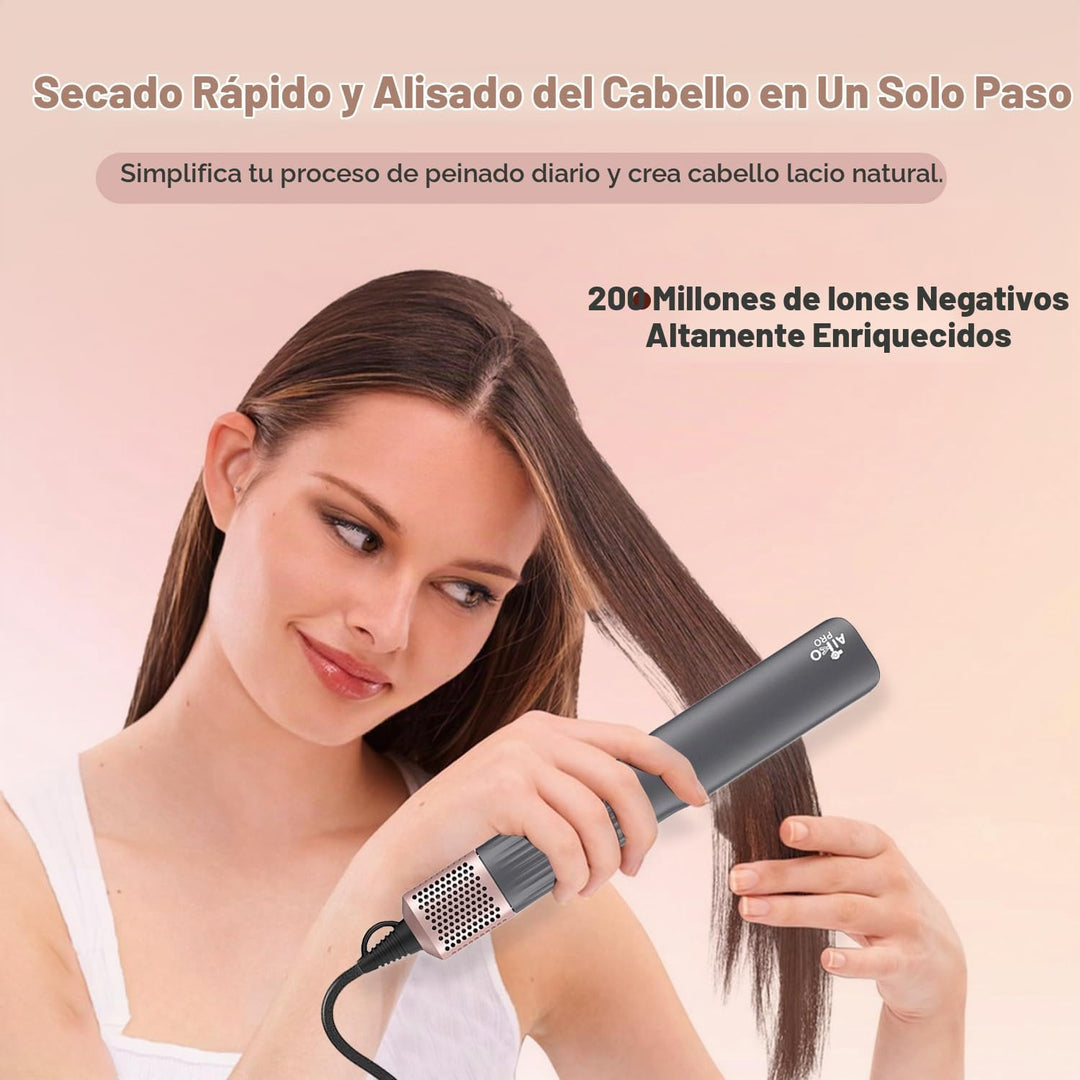 Secador y alisador de cabello húmedo a seco 2 en 1 con flujo de air...