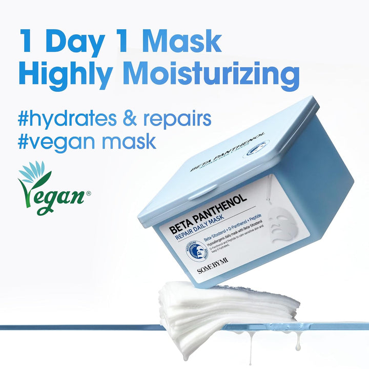 SOME BY MI Beta-Panthenol Repair Daily Mask - 30 hojas, 348 ml - Ma...