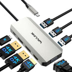 WAVLINK Estación de acoplamiento para portátil, monitores cuádruples