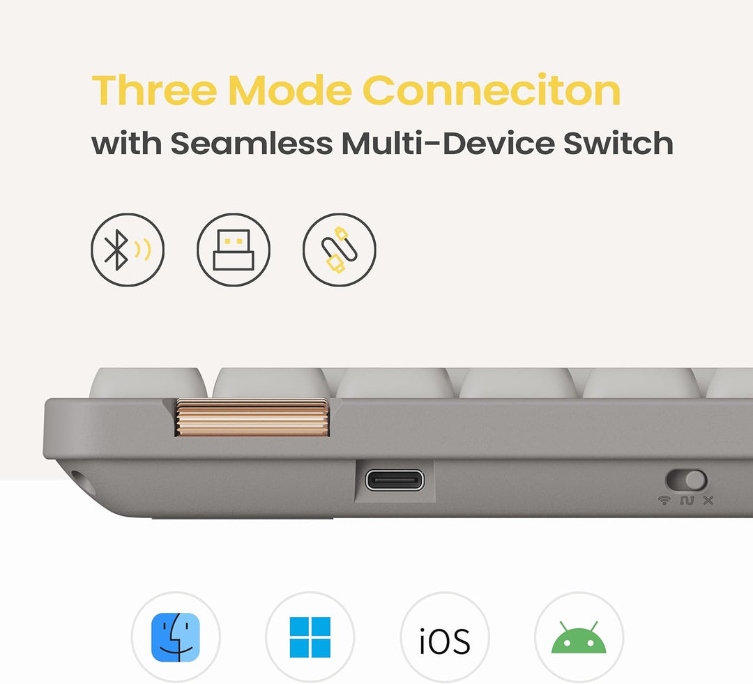 Flow Lite - Teclado mecánico de perfil bajo de 100 teclas, teclado...