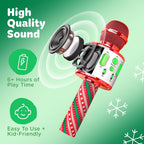 Move2Play, Micrófono de Karaoke de Navidad | Incluye canciones precargadas y Bluetooth | Juguete para niños de todas las edades 2, 3, 4, 5, 6+ años | Niñas, niños y bebés | Regalo para Calza de Santa