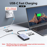 Estación de acoplamiento USB C con adaptador de monitor dual HDMI,...
