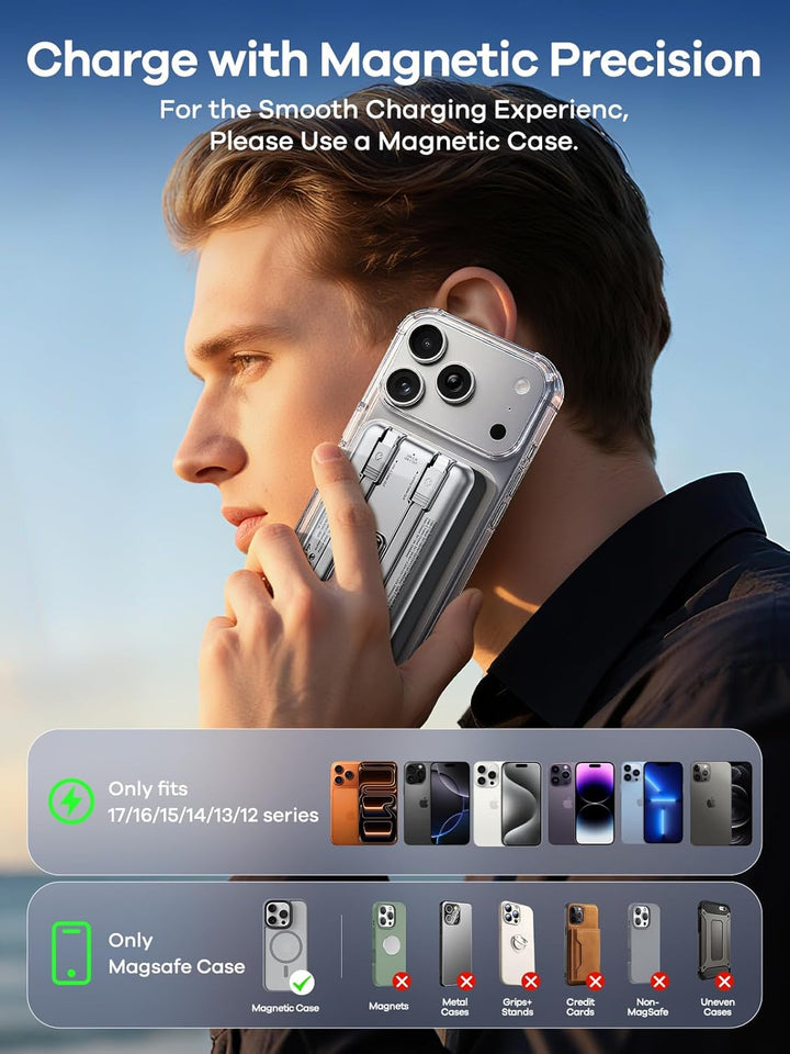 REWONDER Cargador portátil magnético, 10000 mAh PD 20 W, cargador p...