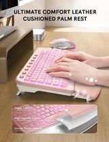 SABLUTE Combo ergonómico de teclado y mouse inalámbricos, teclado W...