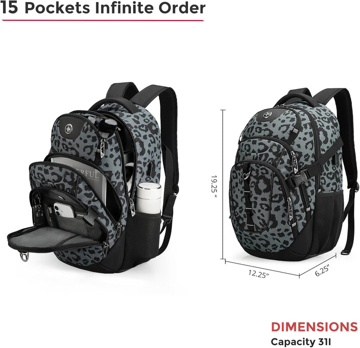 Swissdigital Mochila para laptop con puerto de carga USB, mochila d...