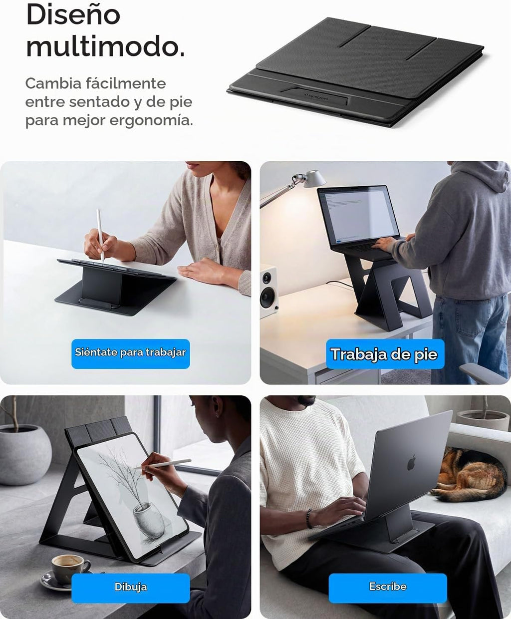 Spigen Soporte plegable para computadora portátil de escritorio de pie