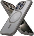 ImpactStrong Protector Magnético Diseñado para Funda iPhone 15 Pro Max [Protección de Cámara] [Probado contra Caídas de Grado Militar] [Compatible con MagSafe] Funda de Teléfono Delgada Translúcida