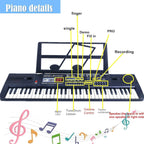 SEMART teclado Piano digital piano eléctrico portátil teclado de música electrónica de 61 teclas juguete para niños principiantes instrumentos musicales con soporte de micrófono USB regalo de