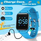 Relojes digitales para niños y niñas, reloj deportivo con rastreador de fitness, podómetro, alarmas, cronómetro, no necesita aplicación, reloj impermeable para niños, regalo para adolescentes