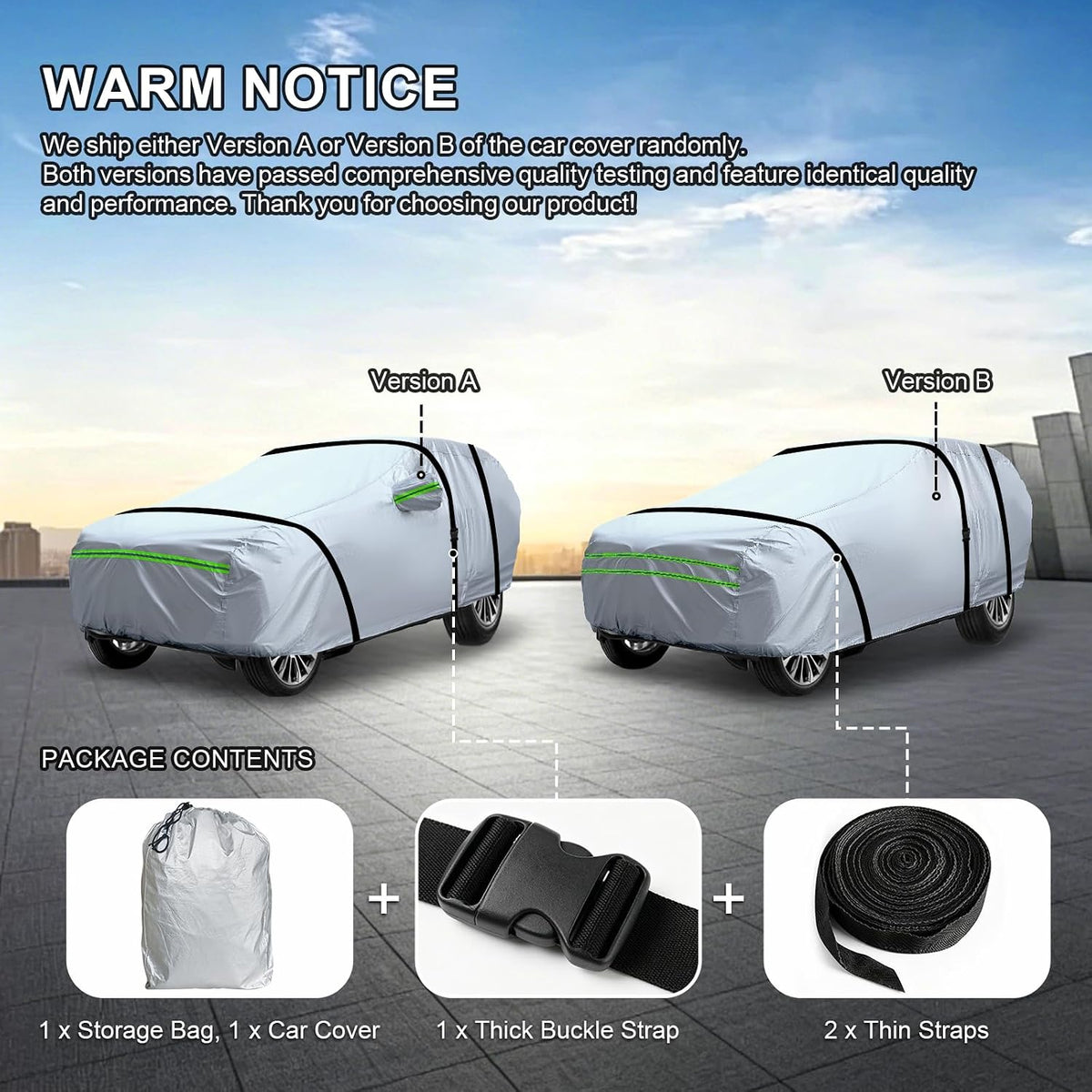 Funda Universal Completa para Automóvil de 6 Capas para Exteriores Engrosada para Todo Clima, Protector Solar, Impermeable, A Prueba de Nieve, A Prueba de Rayos UV, A Prueba de Rayones