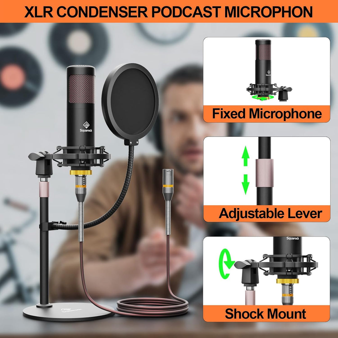 Paquete de equipo de podcast para 2 con micrófonos condensadores XL...