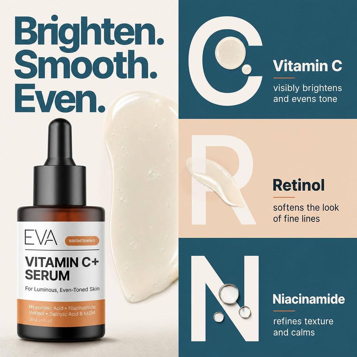 Suero de vitamina C Plus, 2 % retinol, 3,5 % niacinamida, 5 % ácido...
