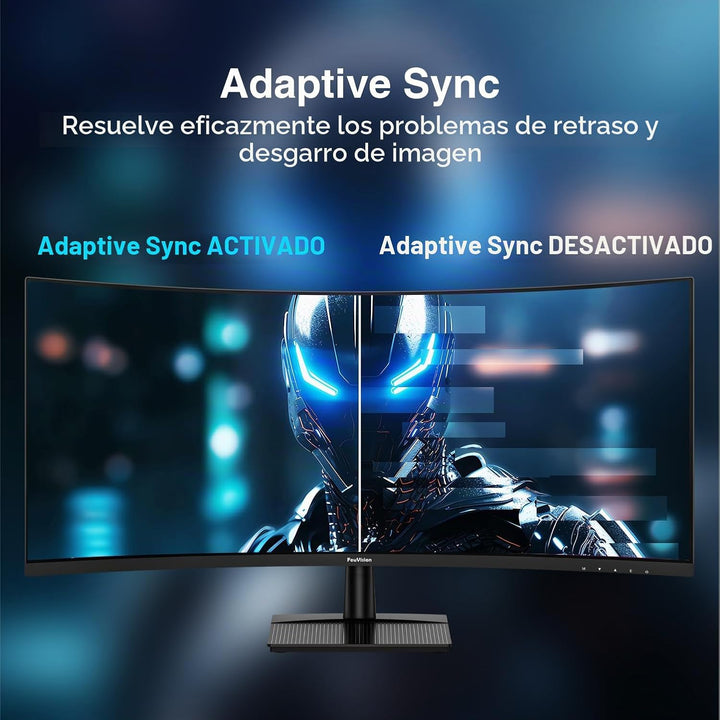 ArcticPro Monitor curvo para juegos de 34 pulgadas 200Hz, WQHD 3440...