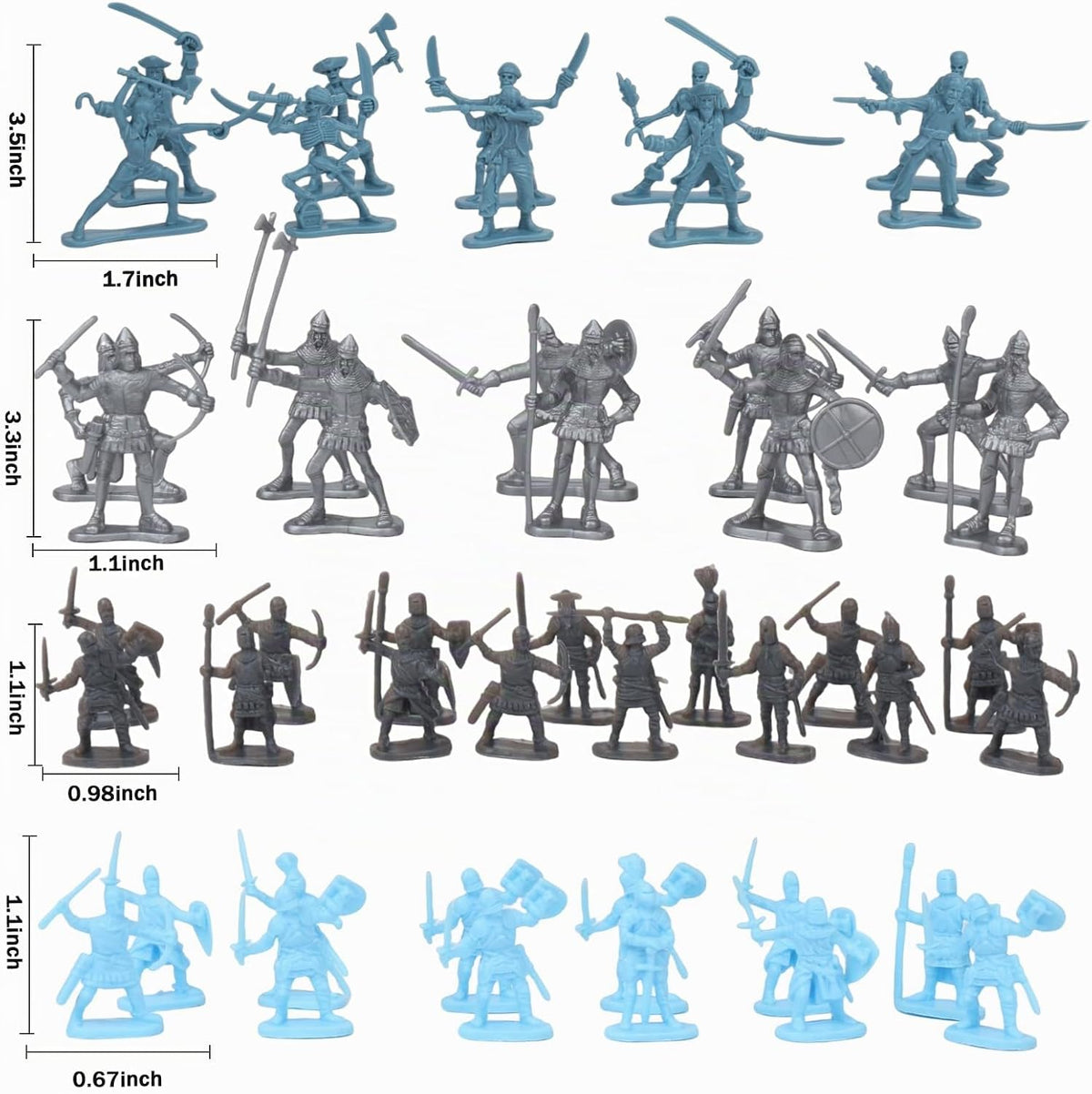 Conjunto de figuras de acción del ejército para hombres, juego de soldados de juguete medieval, castillo medieval, pequeño soldado, juguete militar, juego de plástico para hombres del ejército, juego de construcción de castillo con bolsa de almacenamiento