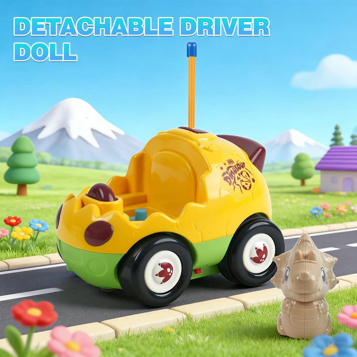 QPOU Juguete de dinosaurio a control remoto para niños pequeños, re...