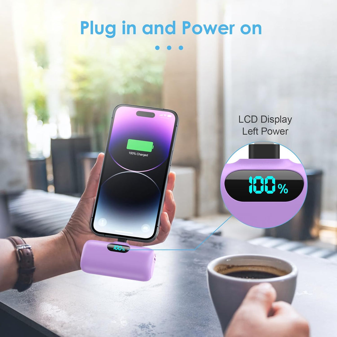 Mini Cargador Portátil USB C Power Bank, Paquete de Batería Mejorad...