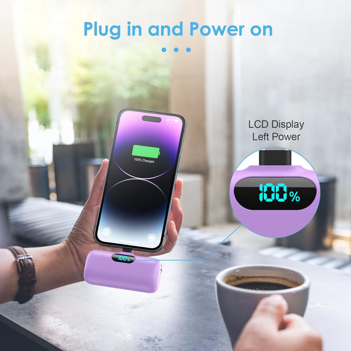 Mini Cargador Portátil USB C Power Bank, Paquete de Batería Mejorad...