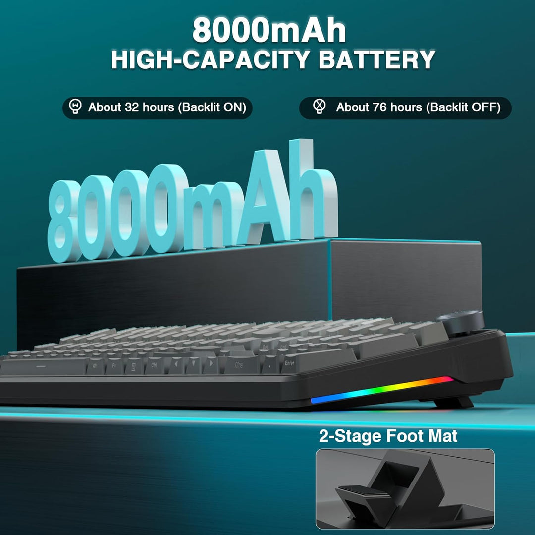 AULA F108 PRO - Teclado mecánico inalámbrico con pantalla y perilla...